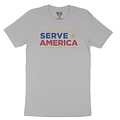 Serve America big logo gray cotton T-shirt [SAP7]