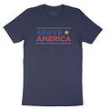 Serve America big logo navy cotton T-shirt [SAP8]