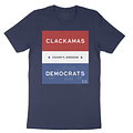 Clackamas County Democrats navy cotton tee [LLES]