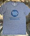 UNISEX Gray Heather t-shirt with blue JC Dems logo