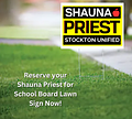 Priest for School Board Lawn Sign