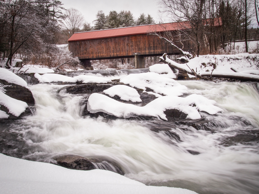Vermont Winter Landscape Photos: Sayres Bridge in Thetford, Vermont
