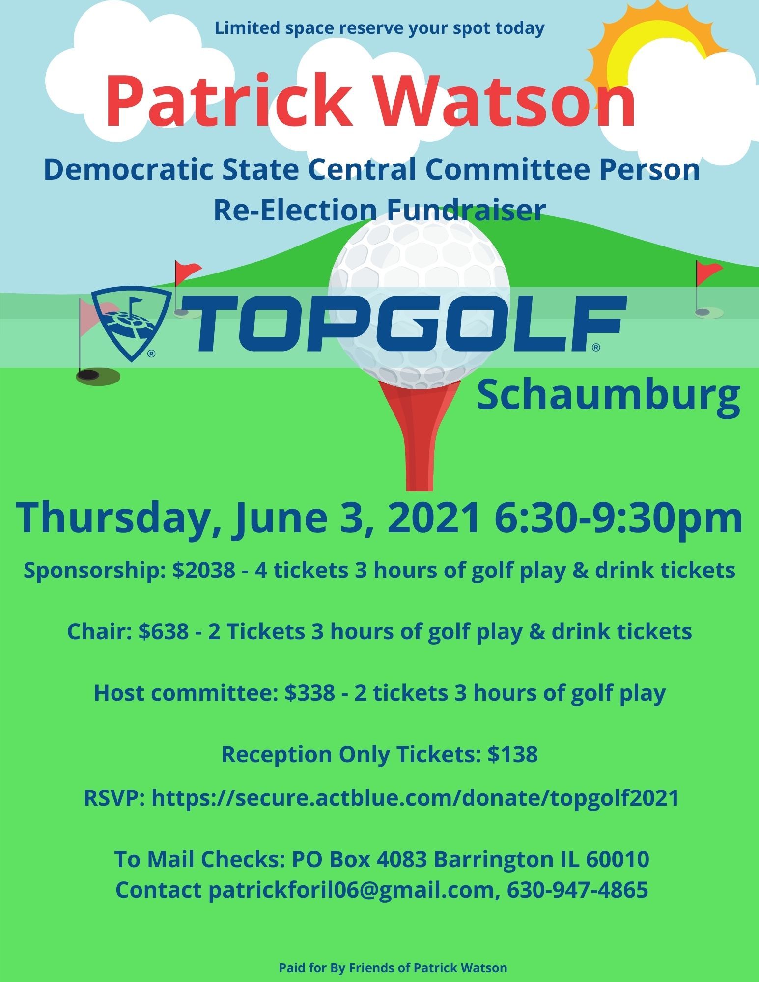 Patrick Watson for State Central Committee Person 6th Dist @ TopGolf Schaumburg